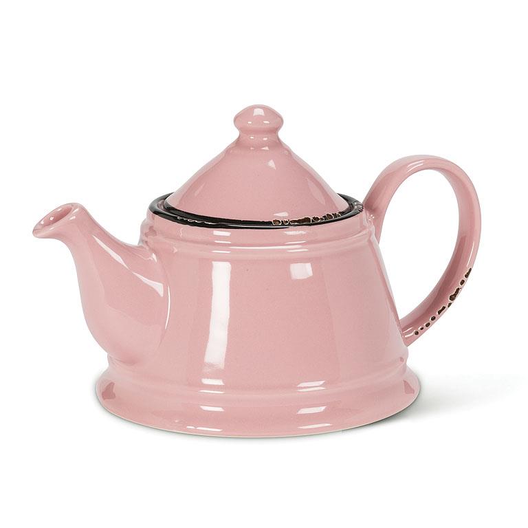 Enamel Look Teapot PINK