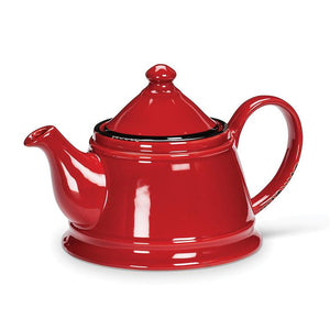 Enamel Look Teapot RED